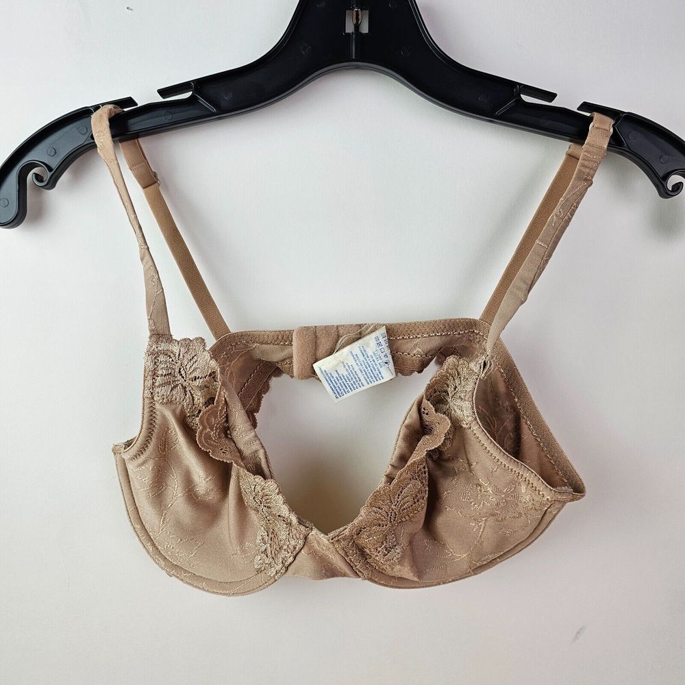 Vintage Warners‎ Bra 34B Beige Lace Underwire Style 02510